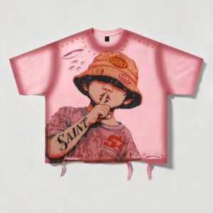 2026 Men's Casual Fashion Short Sleeve T-Shirt, Distressed Artistic Design, Summer Street Style Round Neck Tee For Women