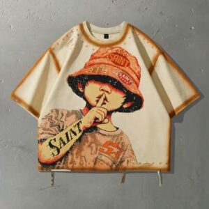 2026 Men's Casual Fashion Short Sleeve T-Shirt, Distressed Artistic Design, Summer Street Style Round Neck Tee For Women