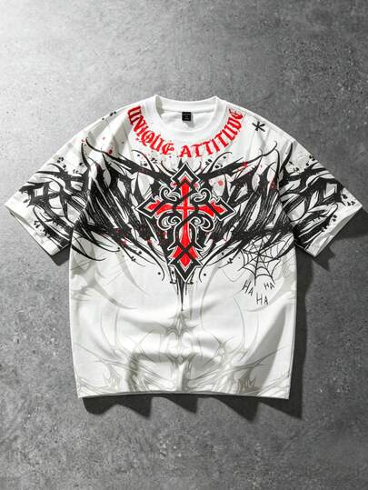 2026 Men's Casual Fashionable Printed T-Shirt, Round Neck Short Sleeve Top, Spring/Summer New Arrival