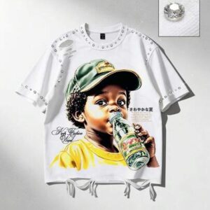 2026 Men's Summer Round Neck Street Style Short Sleeve T-Shirt, Casual College Style Top Suitable For Daily Wear