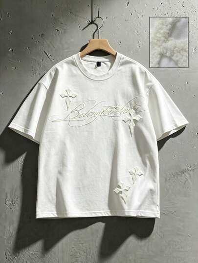 2026 Spring, Autumn & Summer Men's Heavyweight Casual Fashion Crew Neck Short Sleeve T-Shirt, Unisex Couple Matching Tops