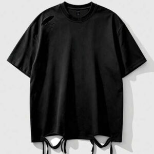2026 Spring, Summer, Autumn Casual Round Neck Short Sleeve T-Shirt, Unisex Couple Matching Design, Women's Distressed Round Neck Tee