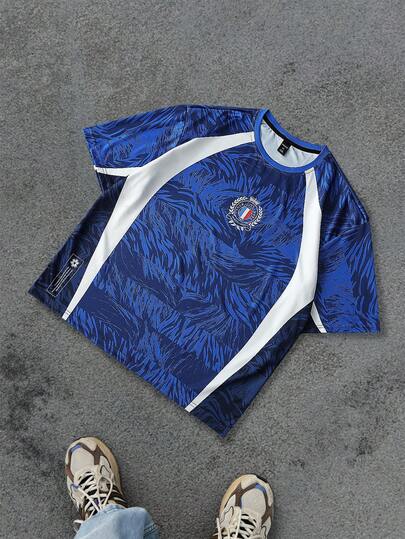 American Sports Style Short Sleeve T-Shirt For Men, "00" Graphic On Back Is Eye-Catching, Mesh Fabric Suitable For Basketball, Running, And Casual Wear