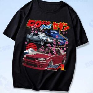Anime Men's Round Neck Letter & Car Graphic Casual Versatile Daily Wear Short Sleeve T-Shirt