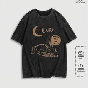 Anime Spring/Summer Casual Graphic Men'S Summer Letter Moon Print Round Neck Short Sleeve Casual T-Shirt, 2000S Style