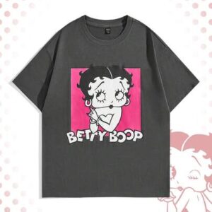 Betty Boop | ROMWE Men's Casual Everyday Commute Fashion Street Cartoon Figure Graphic & Letter Graphic Loose Fit T-Shirt, Summer