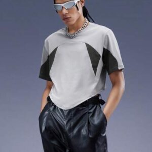 Cyber Luvr Men Colorblock Curved Hem Tee