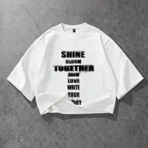 Essentials Men's Slogan Print Loose 3/4 Sleeve T-Shirt
