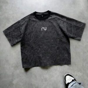 Essentials Spring/Summer Casual Men'S Distressed Loose Fit Short Sleeve T-Shirt, Vintage Street Style