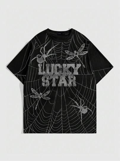 Goth Men's All-Over Print Casual Round Neck Short Sleeve T-Shirt, Everyday Wear