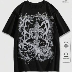 Goth Men's Casual Printed Round Neck Short Sleeve T-Shirt, Summer