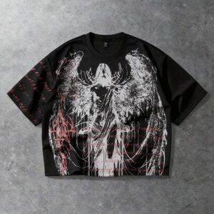 Goth Men's Fashionable Summer Casual Printed Short Sleeve T-Shirt, Loose Fit Spring/Summer