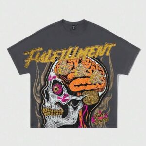 Goth Men's Letter & Skull Graphic Round Neck Short Sleeve Casual T-Shirt
