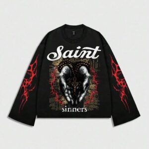 Goth Oversized Loose Short Style T-Shirt, Streetwear For Men, Fall