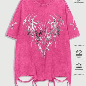 Grunge Punk Men's Gothic Pattern Round Neck Casual Versatile Daily Wear Short Sleeve T-Shirt