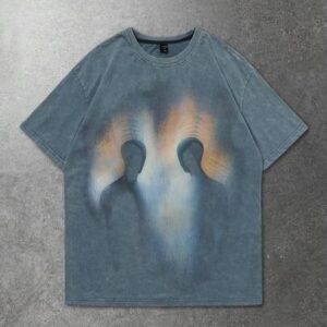 Grunge Punk Men's Round Neck Silhouette Print Casual Versatile Daily Wear Short Sleeve T-Shirt