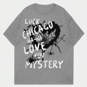 Grunge Punk Men Letter Graphic Tee, School