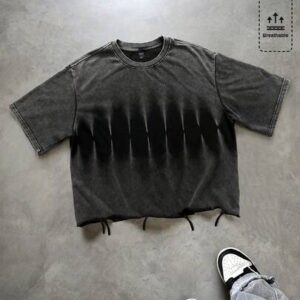 Grunge Punk Spring/Summer Casual Graphic Men'S Casual Distressed Washed Loose Fit Round Neck Short Sleeve T-Shirt
