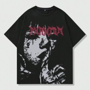 Grunge Punk Spring/Summer Casual Graphic Men'S Silhouette Figure Print T-Shirt, High Street Vintage Style
