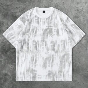 Grunge Punk Unisex Textured Graphic Print Short T-Shirt