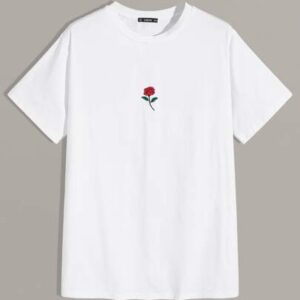 Guys Embroidered Rose Tee