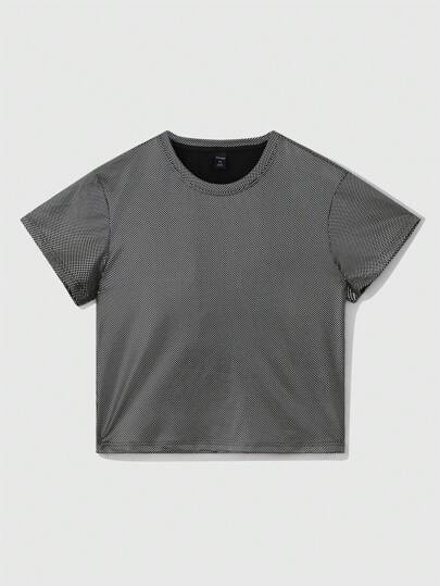 Men's Avant Round Neck Short Sleeve Tight Fit T-Shirt, Casual Daily Wear