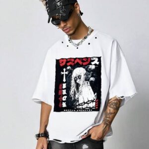 Men's Casual Anime Graphic Short Sleeve T-Shirt