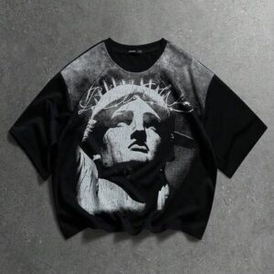 Men's Casual Fashion Street Sculpture Print Loose Fit T-Shirt, Summer