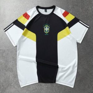 Men's Casual Sports T-Shirt, Brazil Sports Contrast Color Patchwork Short Sleeve Tee