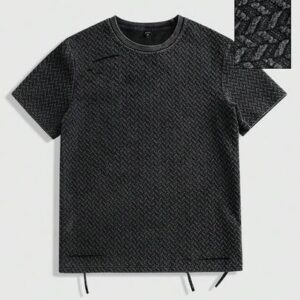 Men's Casual Textured Snow Flake Pattern T-Shirt, Summer