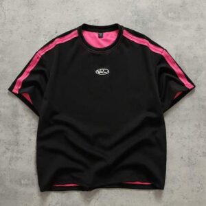 Men's Colorblock Round Neck Short Sleeve T-Shirt, Street Style For Summer