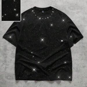 Men's Fashionable Street Style Glitter T-Shirt, Summer