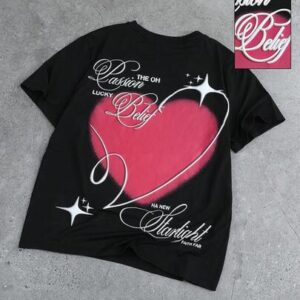 Men's Heart Print Short Sleeve T-Shirt, Suitable For Everyday Wear In Spring/Summer