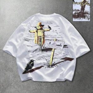 Men's Landscape Print Short Sleeve T-Shirt, Suitable For Everyday Wear In Spring/Summer