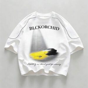 Men's Letter & Car Graphic Round Neck Short Sleeve T-Shirt