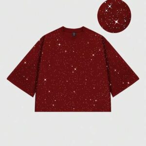 Men's Loose Fit Glitter Sequin Embellished 3/4 Sleeve T-Shirt