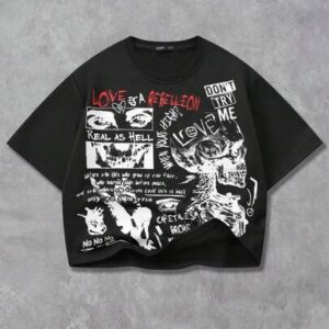 Men's Printed Short Sleeve T-Shirt, Loose Fit
