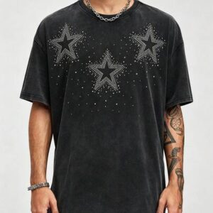 Men's Rhinestone Decor Short Sleeve Street T-Shirt