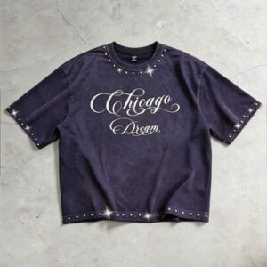 Men's Rhinestone Decor Simple Print Short Sleeve T-Shirt