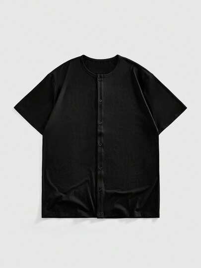 Men's Solid Color Minimalist Casual Short Sleeve T-Shirt