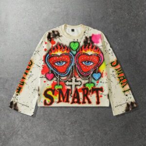 Men's Street Graphic Print Long Sleeve T-Shirt, Loose Fit