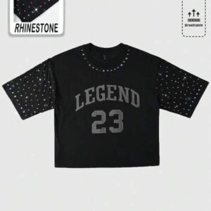 Men's Street Life Loose Fit Short Sleeve T-Shirt With Glitter Rhinestones Embroidery Design