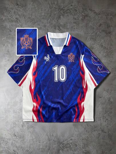 Men's USA, Mexico, World Cup France Team Number Print Short Sleeve T-Shirt, Suitable For Spring/Summer Casual Wear