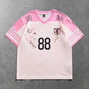 Men's Youthful Stylish Graphic Striped & Floral Print Short Sleeve T-Shirt, Sporty Streetwear