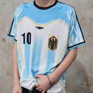 Prep Men's Casual Sports Soccer Print Short Sleeve T-Shirt