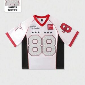 Prep Men's Diamond Streetwear Sports Jersey T-Shirt, Short Sleeve Mesh Fabric Patchwork Glossy T-Shirt