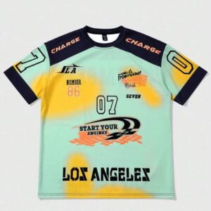 Prep Men's Fashionable Printed Crew Neck Short Sleeve T-Shirt Jersey