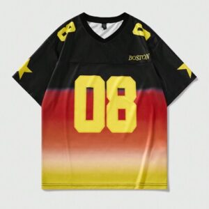 Prep Men's Gradient Short Sleeve Sports Jersey T-Shirt, Suitable For Everyday Wear In Spring/Summer