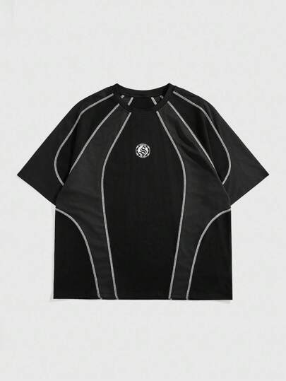 Prep Men's Summer Letter Print Round Neck Short Sleeve Casual T-Shirt