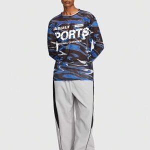 Prep Men's Tie Dye Letter Print Long Sleeve T-shirt